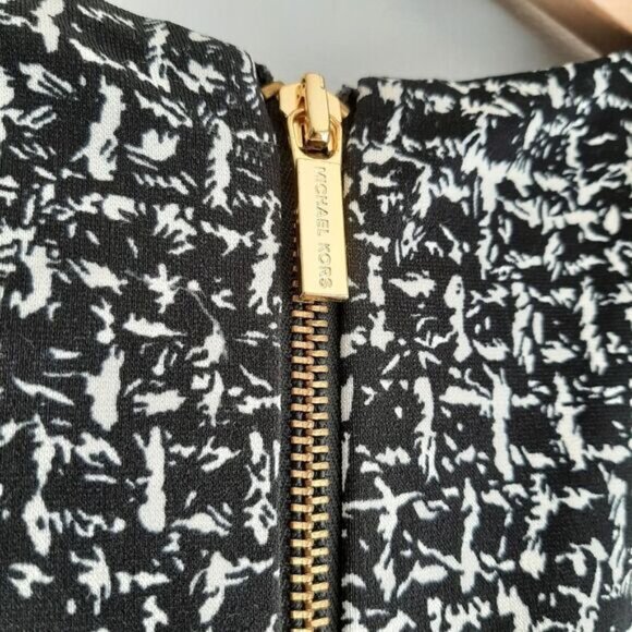 MICHAEL KORS Sleeveless Sheath Knee Length Dress Abstract Pattern B&W Sz M - Picture 10 of 15